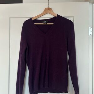 Cashmere Purple V-Neck Sweater